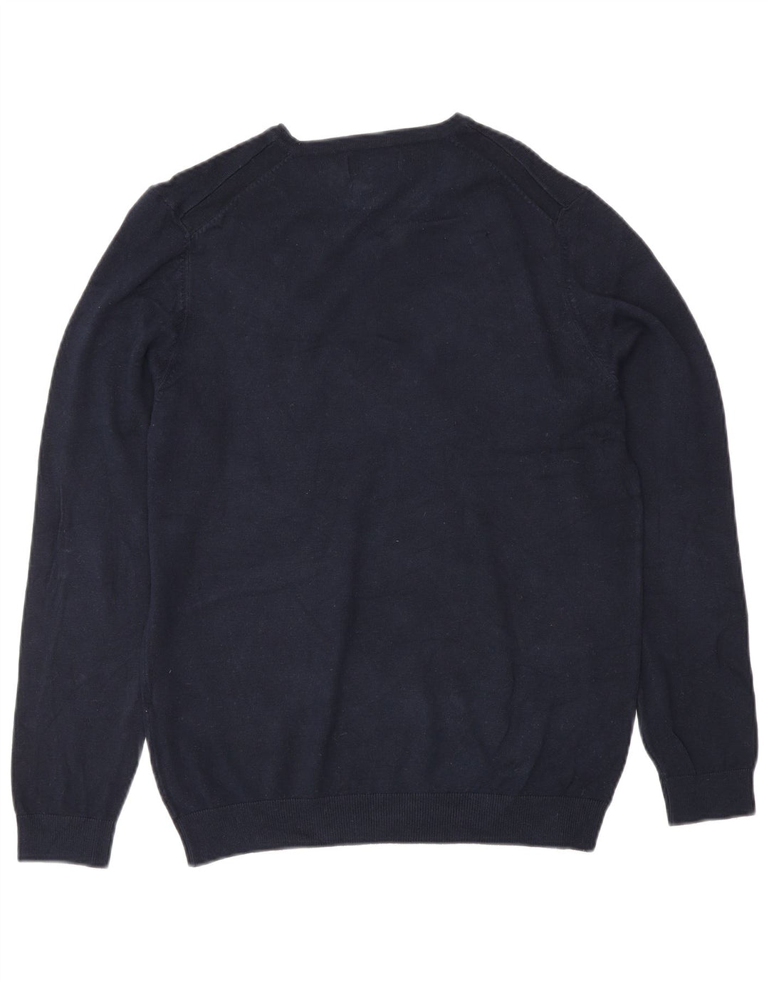 Zara Herre V-hals sweater Small Navy Blue Viscose Classic