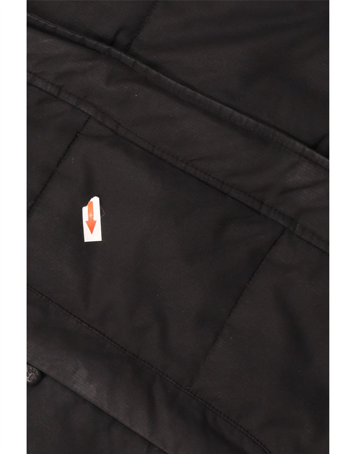 Jack Wolfskin Dame Hætte Polstret Frakke UK 12/14 Medium Sort Polyester