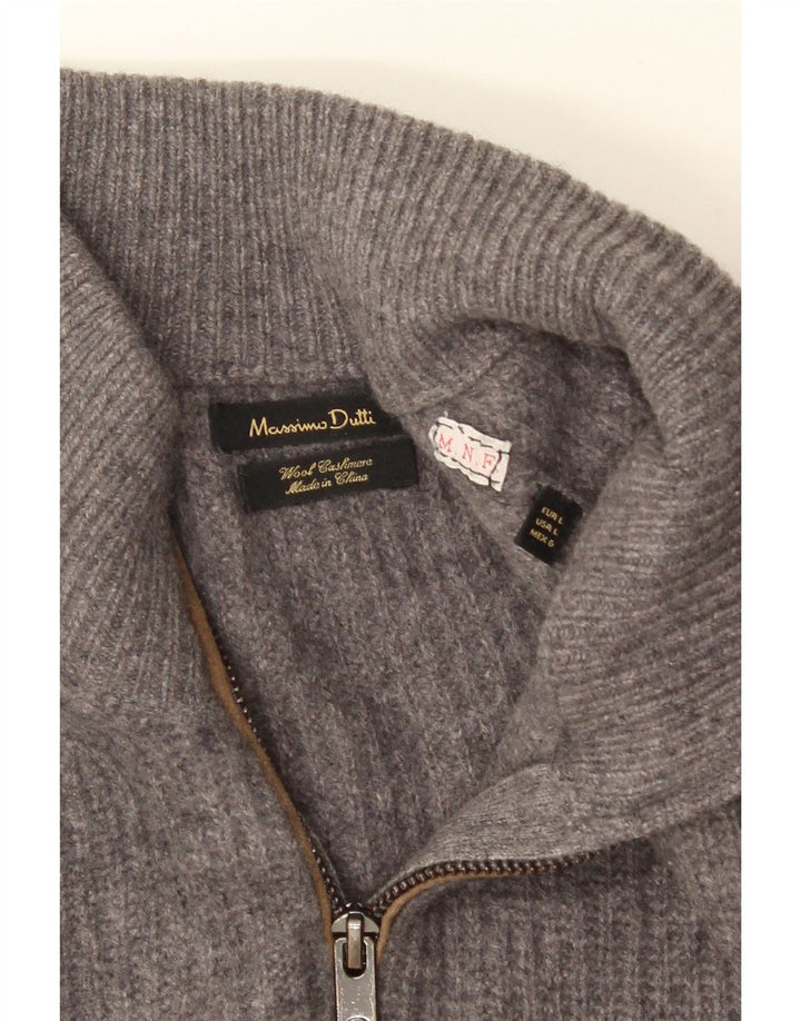 MASSIMO DUTTI Herre Cardigan Sweater Stor Grå Uld
