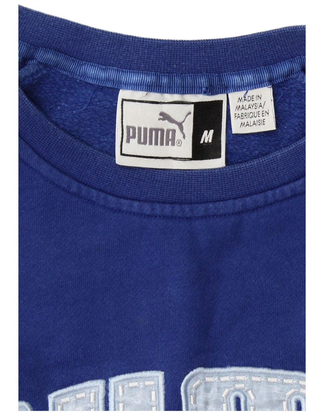 PUMA Grafisk Oversized Sweatshirt Jumper UK 14 Medium Blue Bomuld