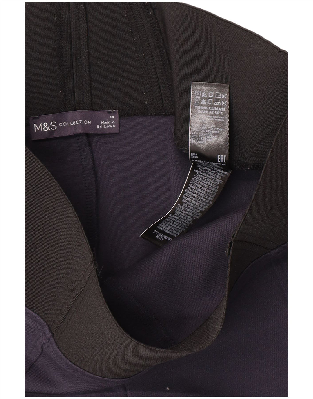 Marks & Spencer Dame Leggings UK 14 Medium Navy Blue Viscose