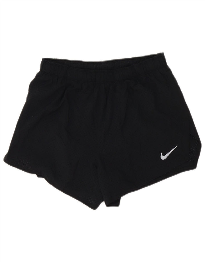 Nike Dame Dri Fit Sports Shorts UK 12 Medium Sort Polyester