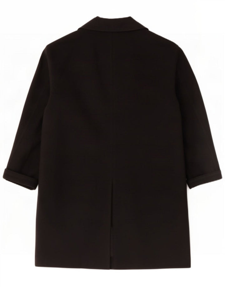 Topshop Dame Oversized Overfrakke UK 14 Stor Sort Bomuld