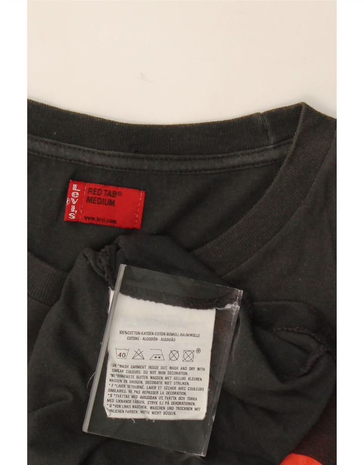 LEVI'S Mens Graphic T-Shirt Top Medium Black Cotton Vintage Levi's and Second-Hand Levi's from Messina Hembry 