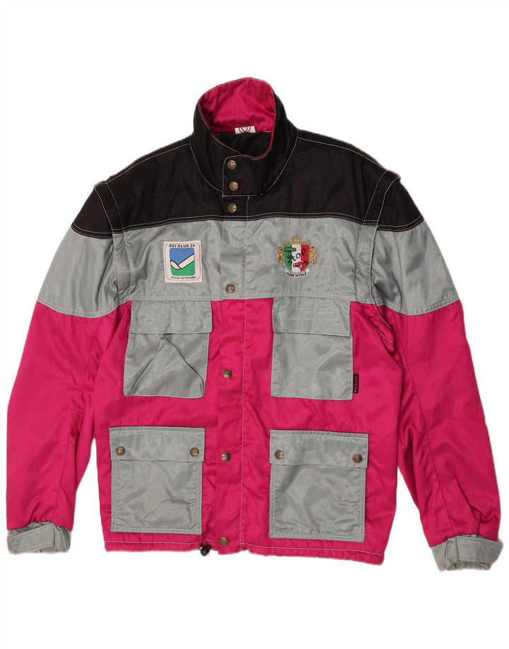 Vintage Herre Utility Jacket UK 42 XL Pink Colourblock Polyamid