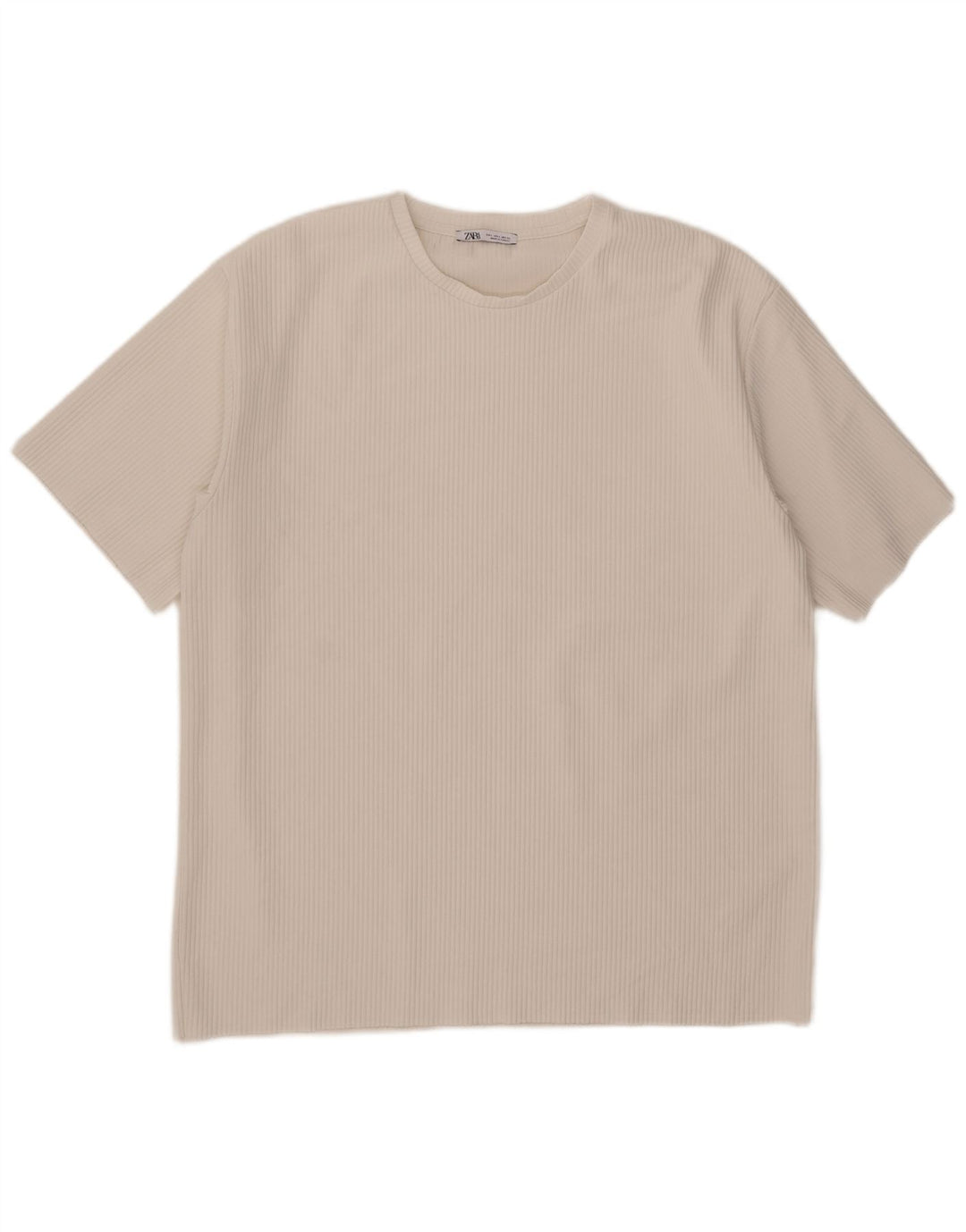Zara Herre T-Shirt Top Stor Hvid