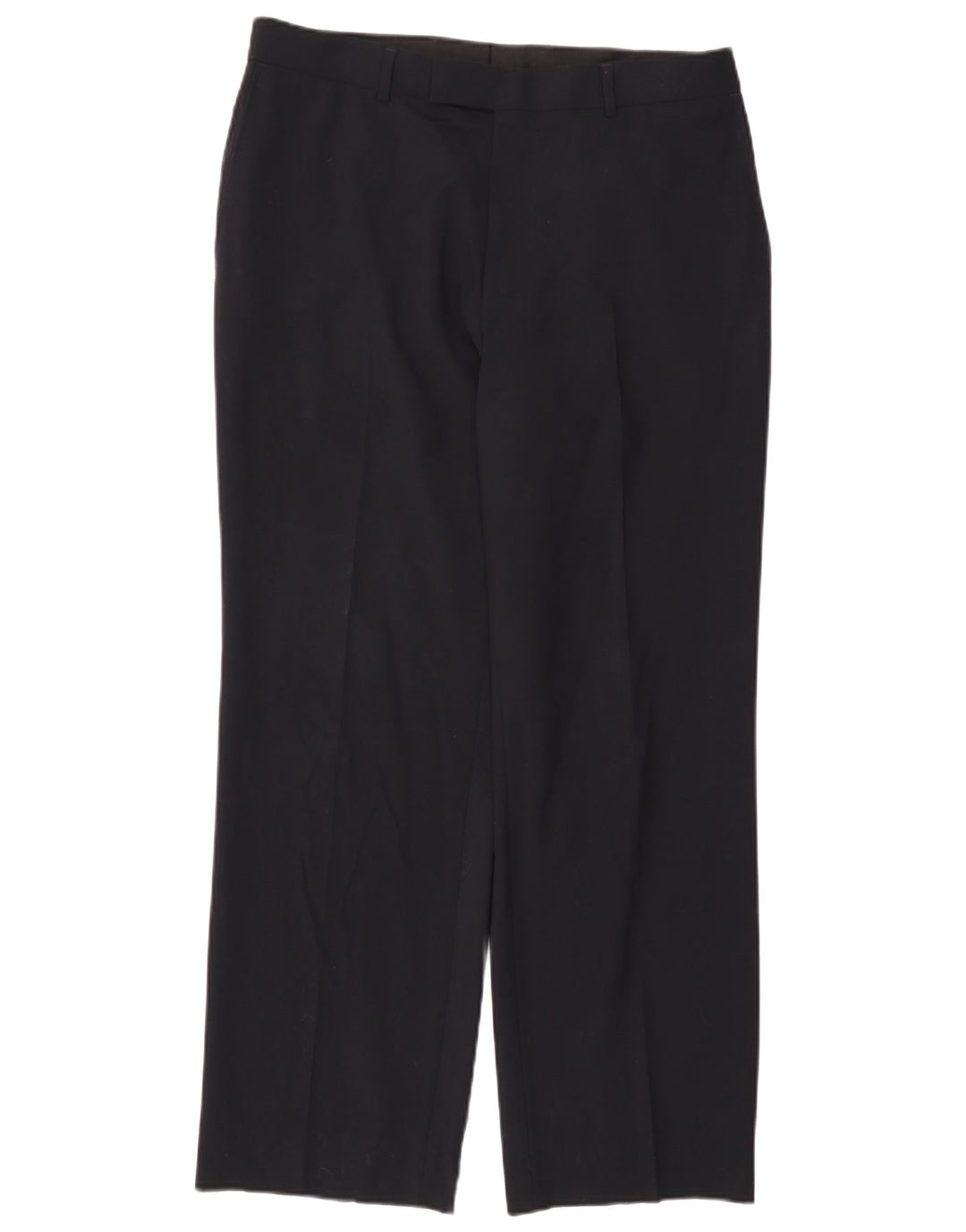 HUGO BOSS lige jakkesætsbukser til kvinder W34 L31 Marineblå jomfruuld