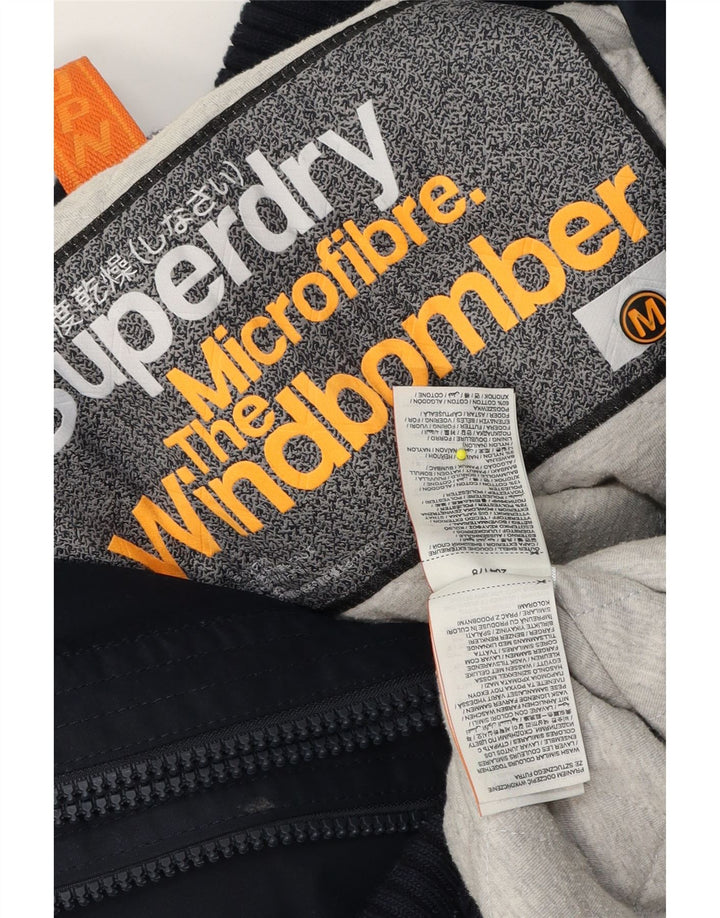 Superdry Herre The Windbomber Hooded Bomber Jacket UK 38 Medium Navy Blue