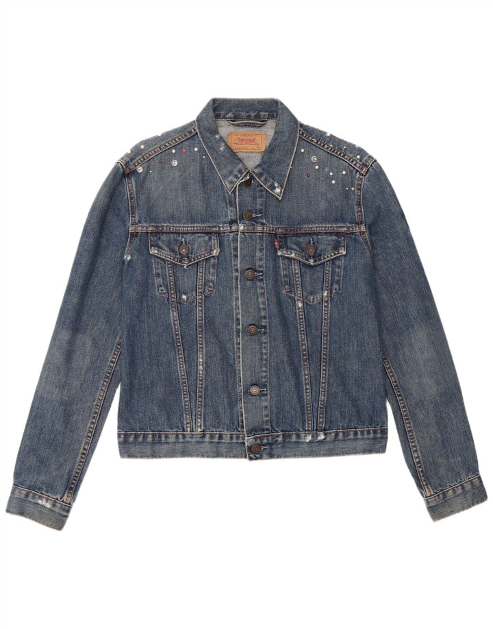 LEVI'S Pige Denimjakke 11-12 År Stor Blå Bomuld