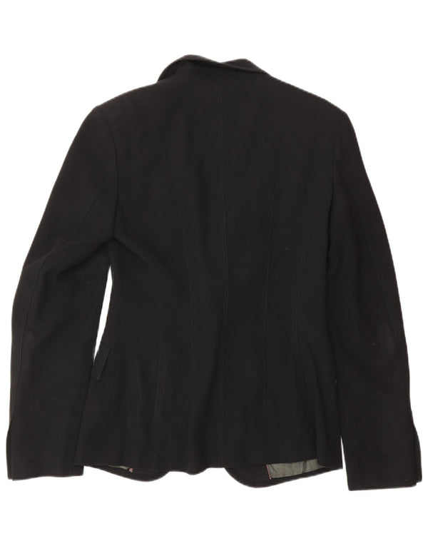Jigsaw Dame 1 Knap Blazer Jacket UK 8 Small Black Uld Classic
