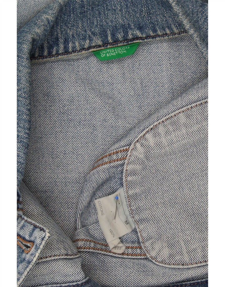 BENETTON Womens Denim Jacket UK 14 Medium Blue Cotton Vintage Benetton and Second-Hand Benetton from Messina Hembry 