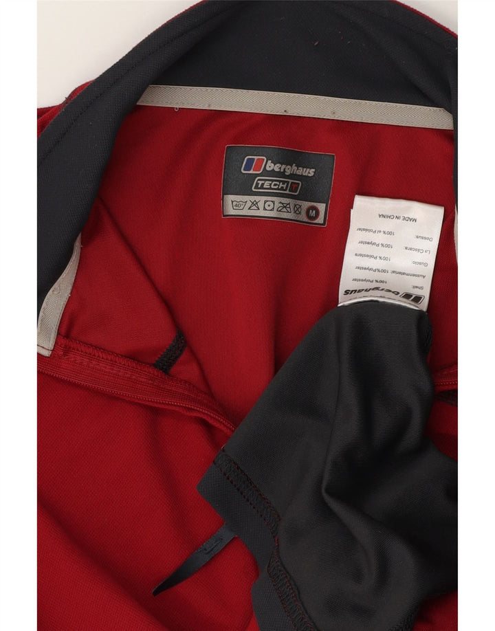 Berghaus Herre Zip Neck Pullover Træningsdragt Top Medium Rød Colourblock