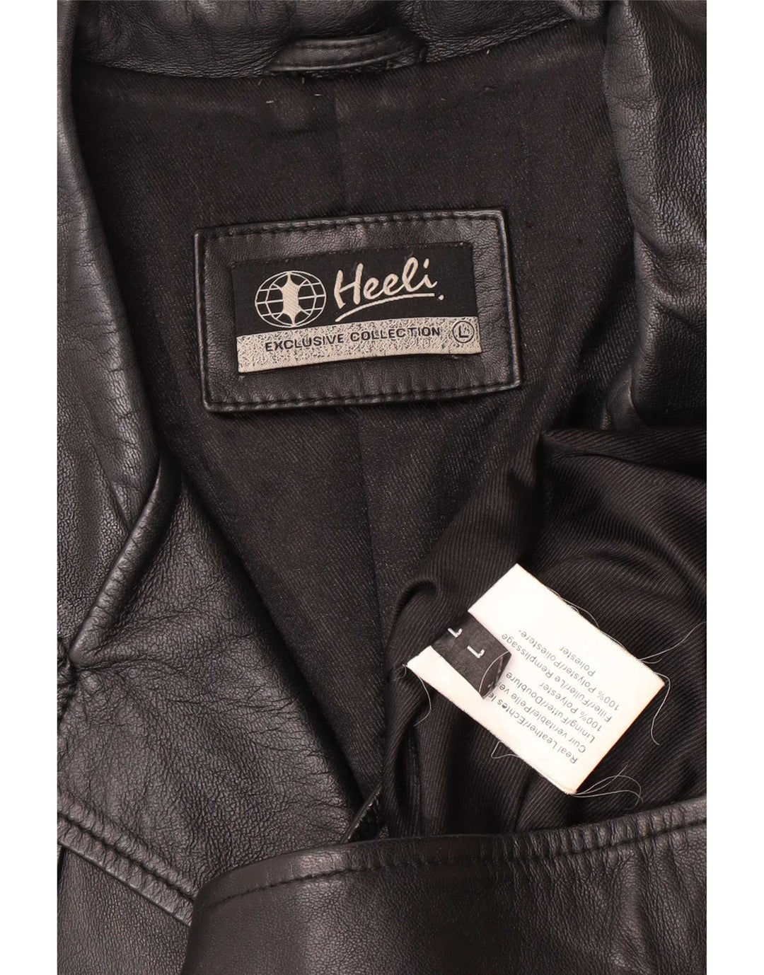Heeli Dame 5 Button Læder Blazer Jacket UK 16 Large Black