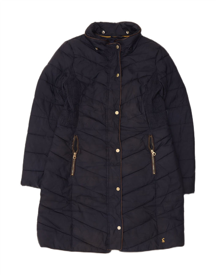JOULES Womens Padded Coat UK 14 Medium Navy Blue Polyester