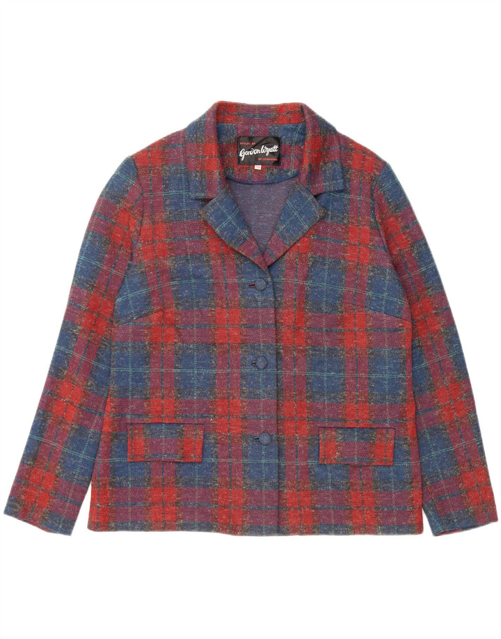 GORDON WYATT Womens 3 Button Blazer Jacket UK 18 XL  Red Check Polyester