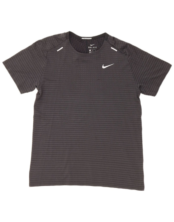 Nike herre Dri Fit T-shirt top mellemgrå nålestribe