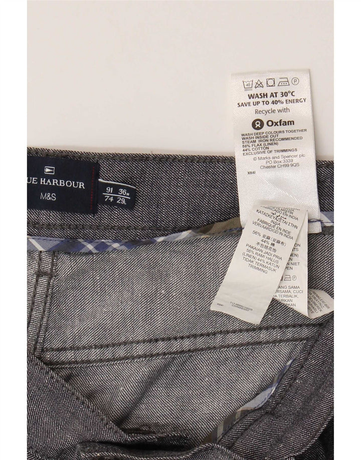 Marks & Spencer Herre Blue Harbor Straight Casual Bukser W36 L29 Grå