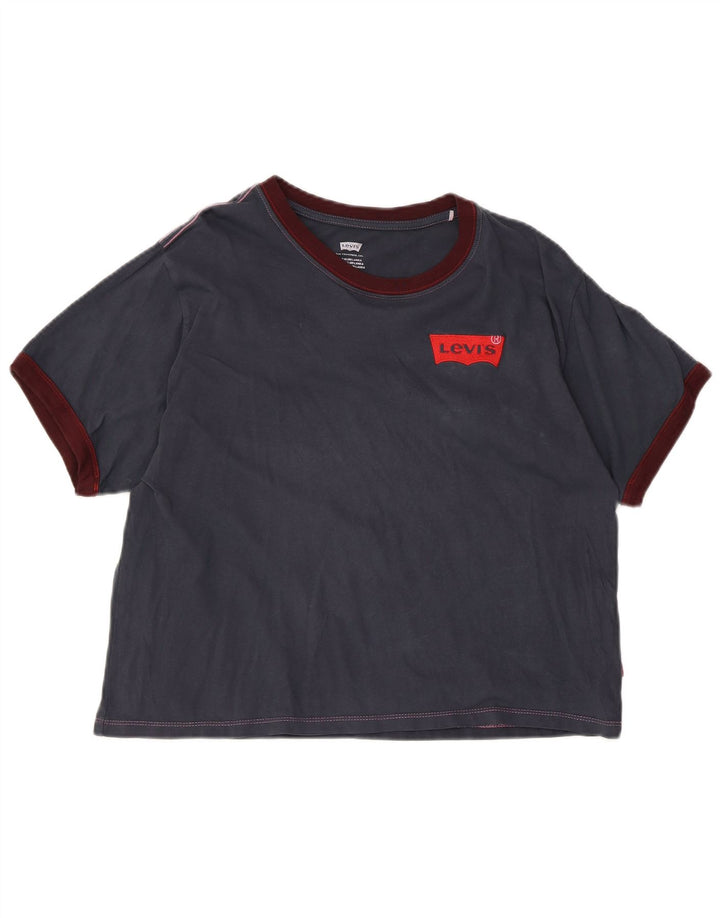 LEVI'S Oversized T-shirt top til kvinder UK 6 XS Marineblå