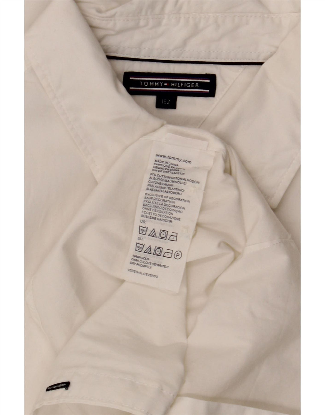 Tommy Hilfiger drengeskjorte 11-12 år hvid bomuld