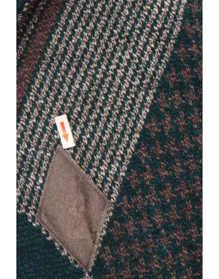 Vintage herre sweater med rund hals XL Grøn Argyle/Diamond Wool