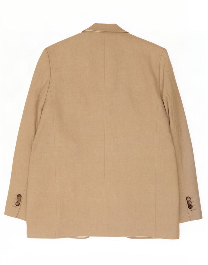 Zara Dame 1 Knap Blazer Jacket UK 14 Large Beige Linen