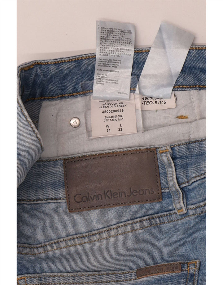 Calvin Klein Herre Slim Jeans W31 L32 Blå Bomuld
