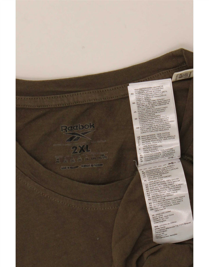 Reebok Herre grafisk T-shirt Top 2XL Khaki Bomuld