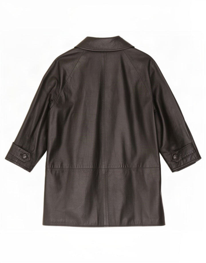 Vintage Dame Loose Fit Læderfrakke IT 40 Small Black