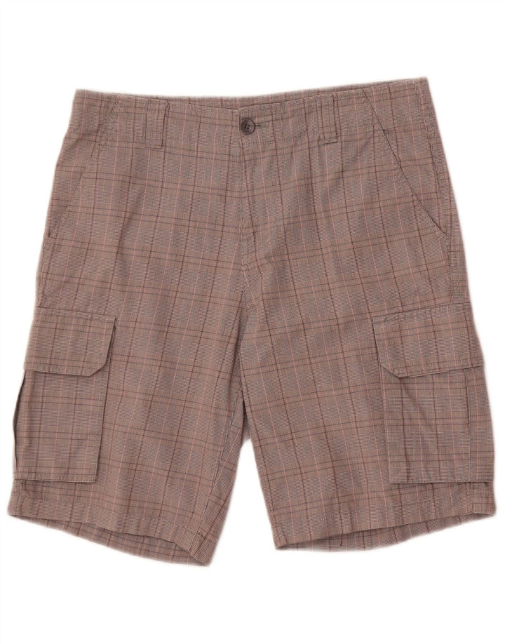 Kappa Herre Perfect Fit Cargo Shorts IT 46 Small W32 Grå ternet bomuld