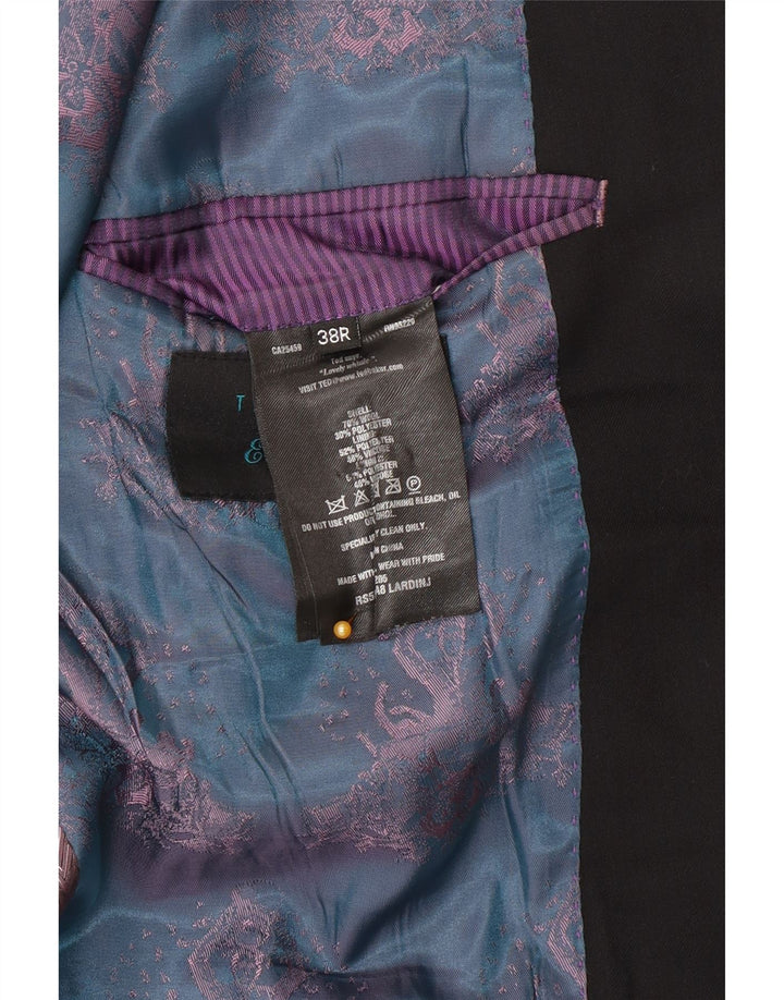 Ted Baker Herre 2-knaps blazerjakke UK 38 Medium Sort Uld