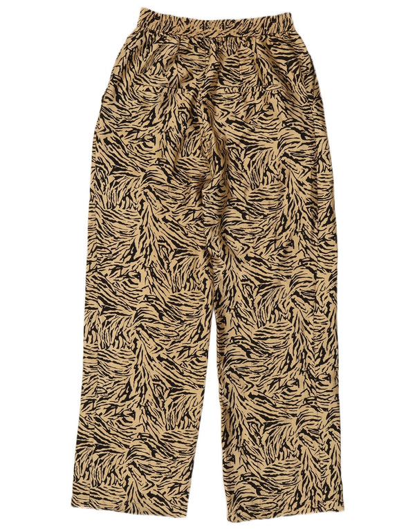 Topshop Dame Højtaljede Bukser UK 8 Small W28 L30 Beige Animal Print