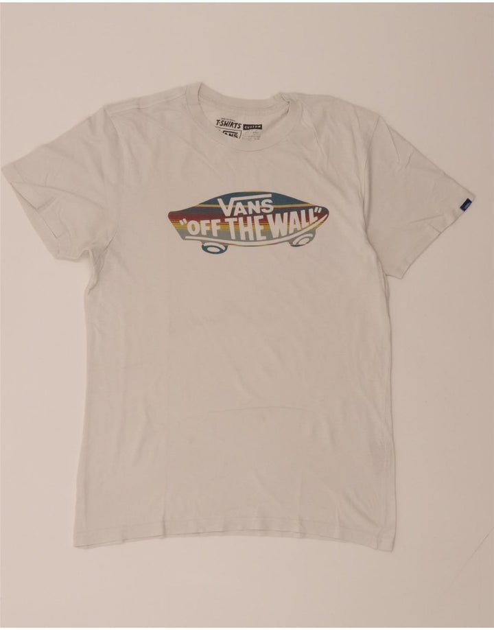 VANS Mens Custom Fit Graphic T-Shirt Top Medium White Cotton Vintage Vans and Second-Hand Vans from Messina Hembry 