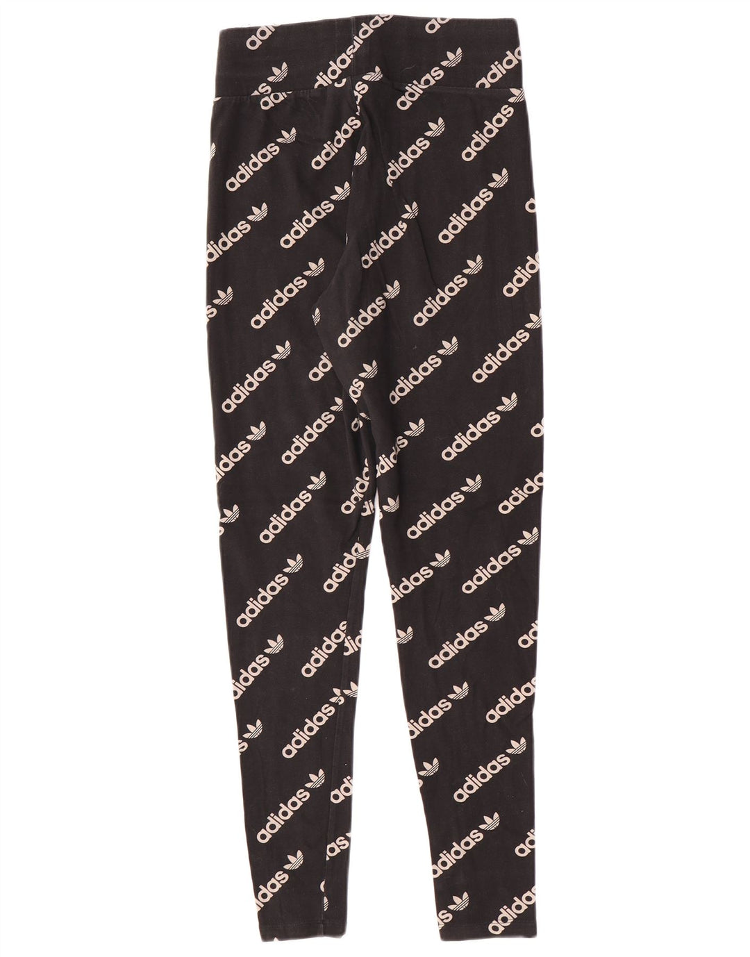 Adidas Dame Grafiske Leggings UK 12 Medium Sort Bomuld