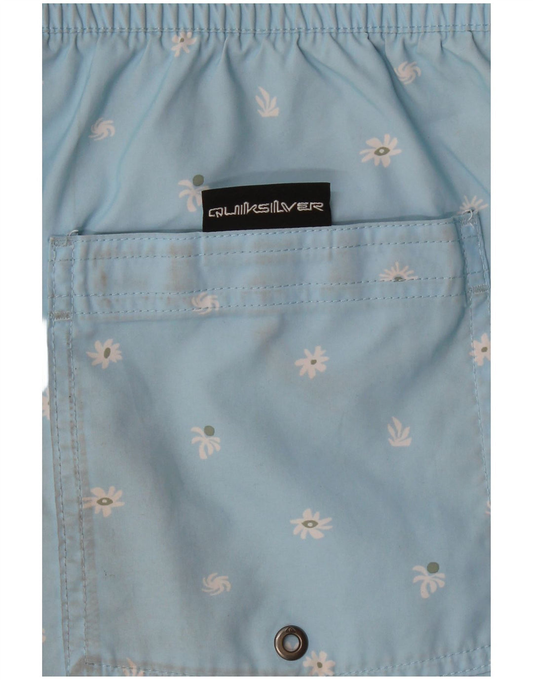 QUIKSILVER Mens Swimming Shorts Large  Blue Floral Polyester