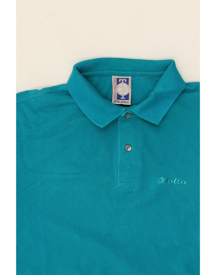 LOTTO Mens Polo Shirt Medium Blue Vintage Lotto and Second-Hand Lotto from Messina Hembry 