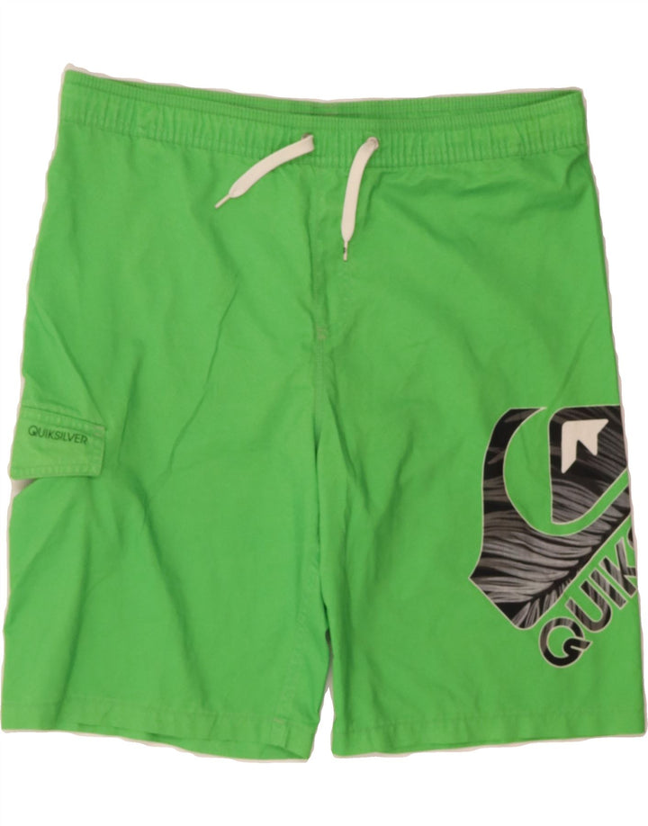 QUIKSILVER Mens Graphic Swimming Shorts XL  Green Polyester Vintage Quiksilver and Second-Hand Quiksilver from Messina Hembry 