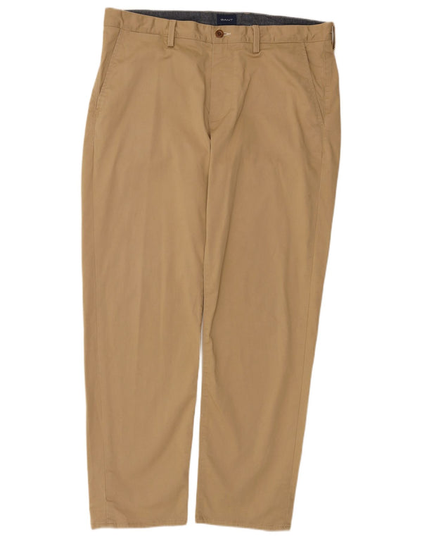 Gant Straight Chino Bukser til mænd W36 L30 Beige Bomuld