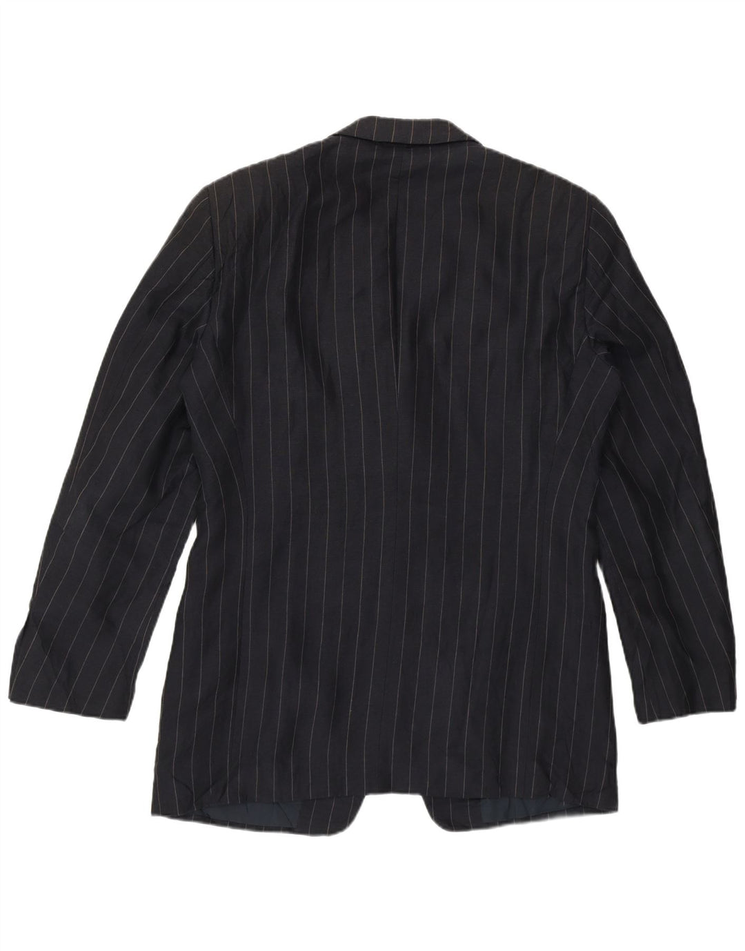 Armani Collezioni Herre Blazer Jacket IT 48 Small Navy Blue Pinstripe
