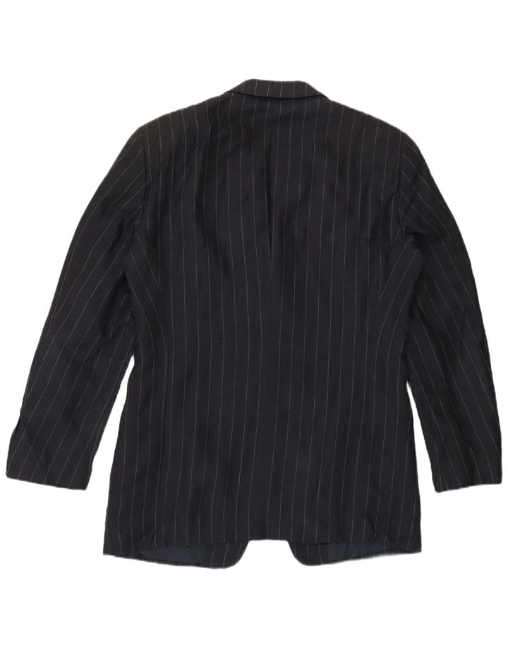 Armani Collezioni Herre Blazer Jacket IT 48 Small Navy Blue Pinstripe