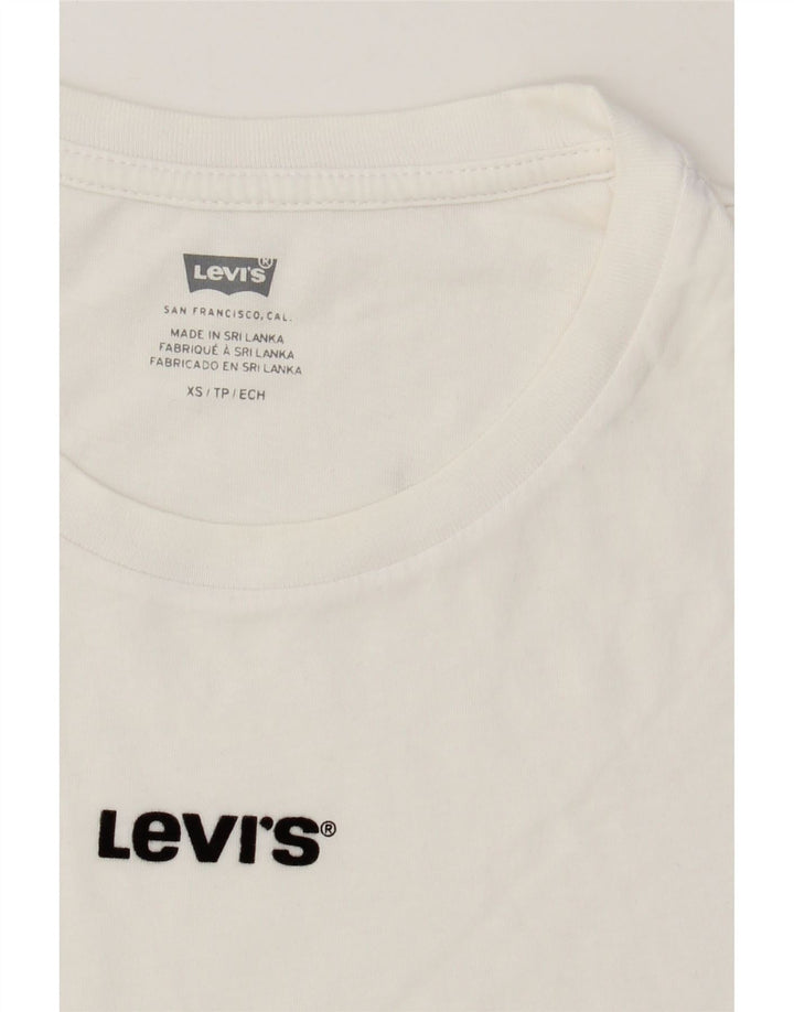 LEVI'S Womens T-Shirt Top UK 6 XS White Vintage Levi's and Second-Hand Levi's from Messina Hembry 