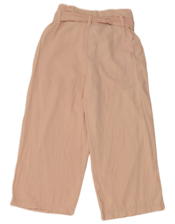 Topshop Dame Højtaljede Capri Bukser UK 12 Medium W30 L21 Pink Bomuld