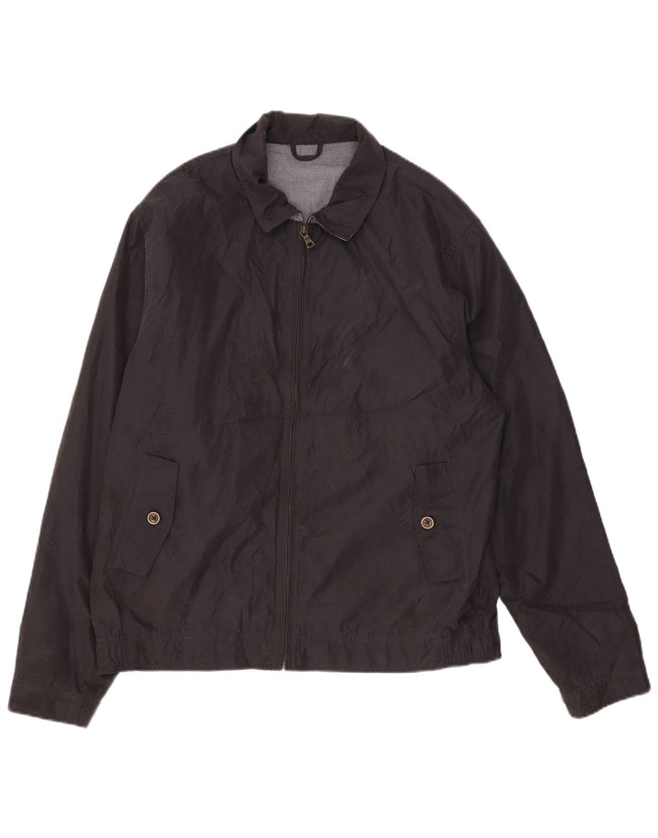 Marks & Spencer Herre Bomber Jacket UK 40 Large Navy Blue Polyester