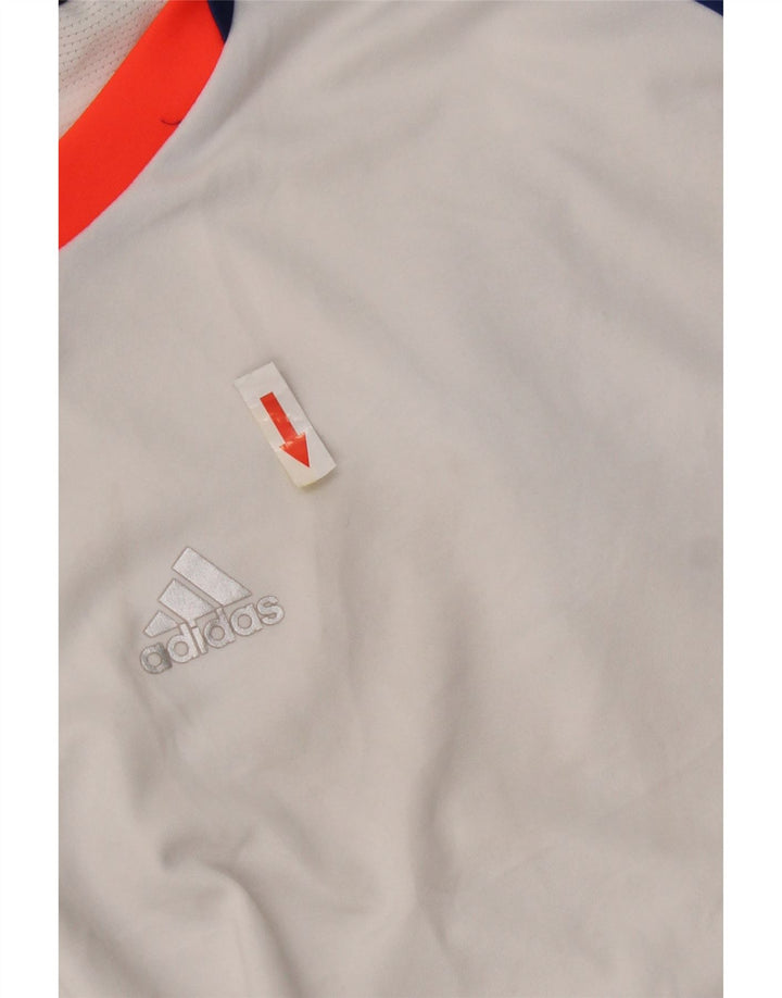 Adidas Herre T-Shirt Top Medium White Colourblock Polyester