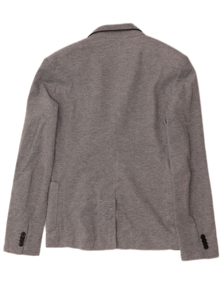 Zara Herre 2-knaps blazerjakke UK 36 Lille grå polyester