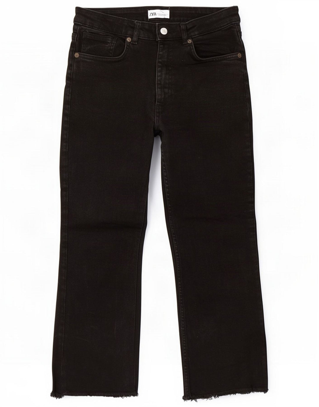 Zara Womens Cropped Jeans EU 42 Large W32 L25 Black