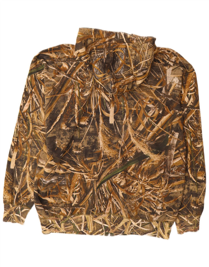 VINTAGE Hættetrøje med lynlås til mænd 2XL Brun Camouflage Polyester
