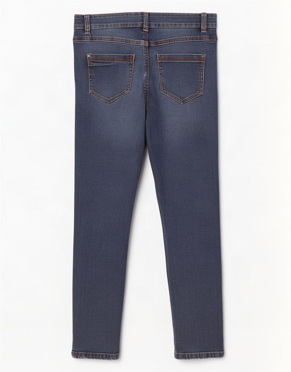 M&Co Womens Skinny Jeans UK 10 Small W30 L28 Navy Blue Cotton