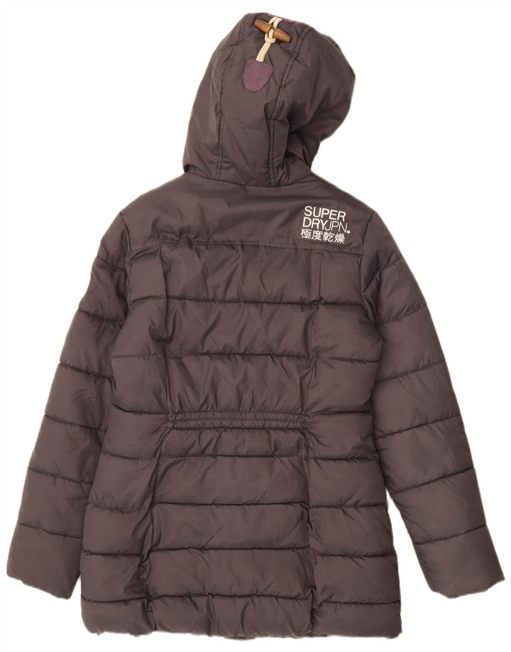 Superdry Sherpa polstret frakke med hætte til mænd UK 10 Lille grå polyester