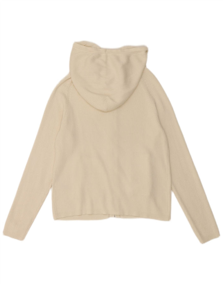Marks & Spencer Dame hætte cardigan sweater UK 12 Medium Off White