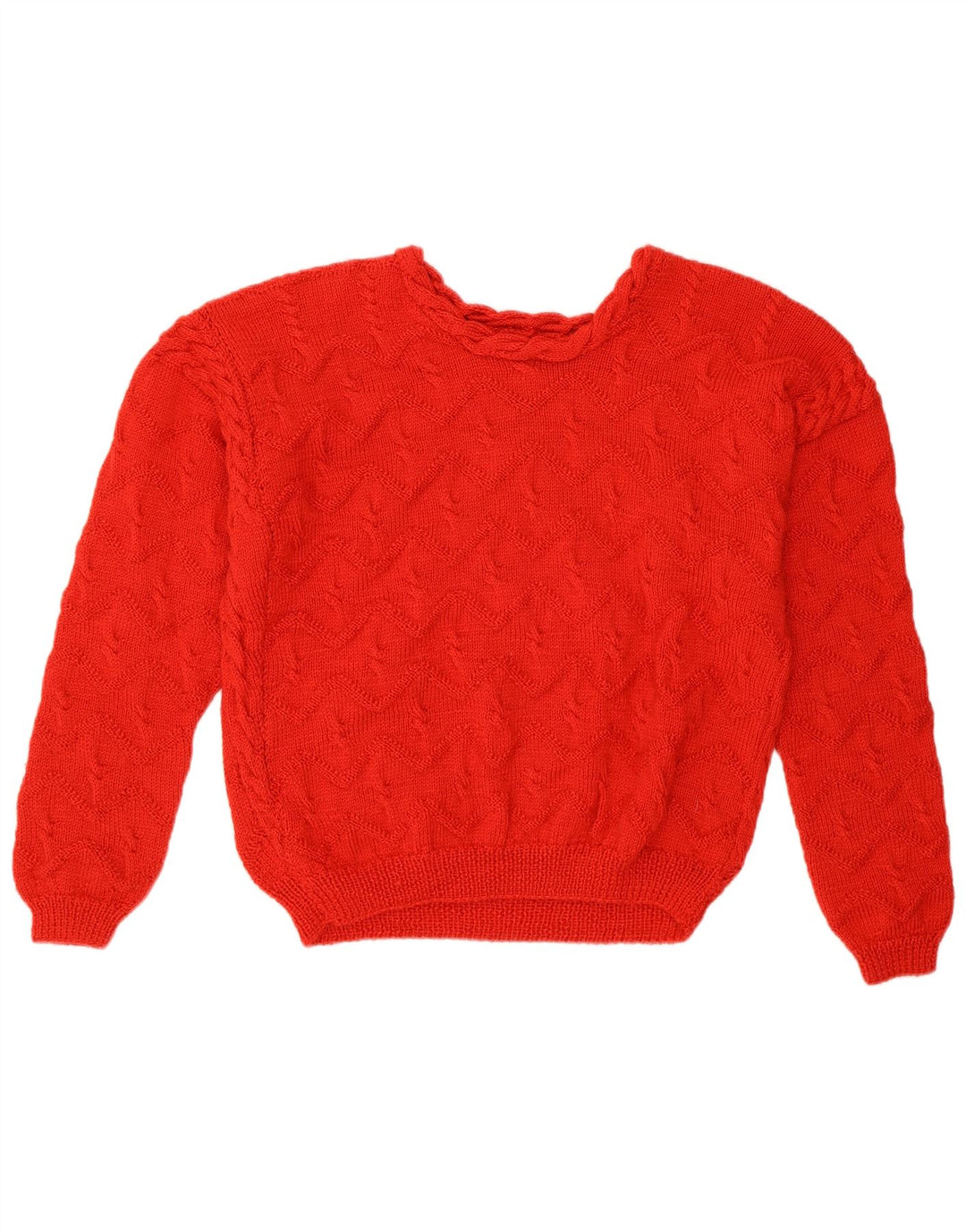 Vintage dame sweater med rund hals DK 14 Stor rød